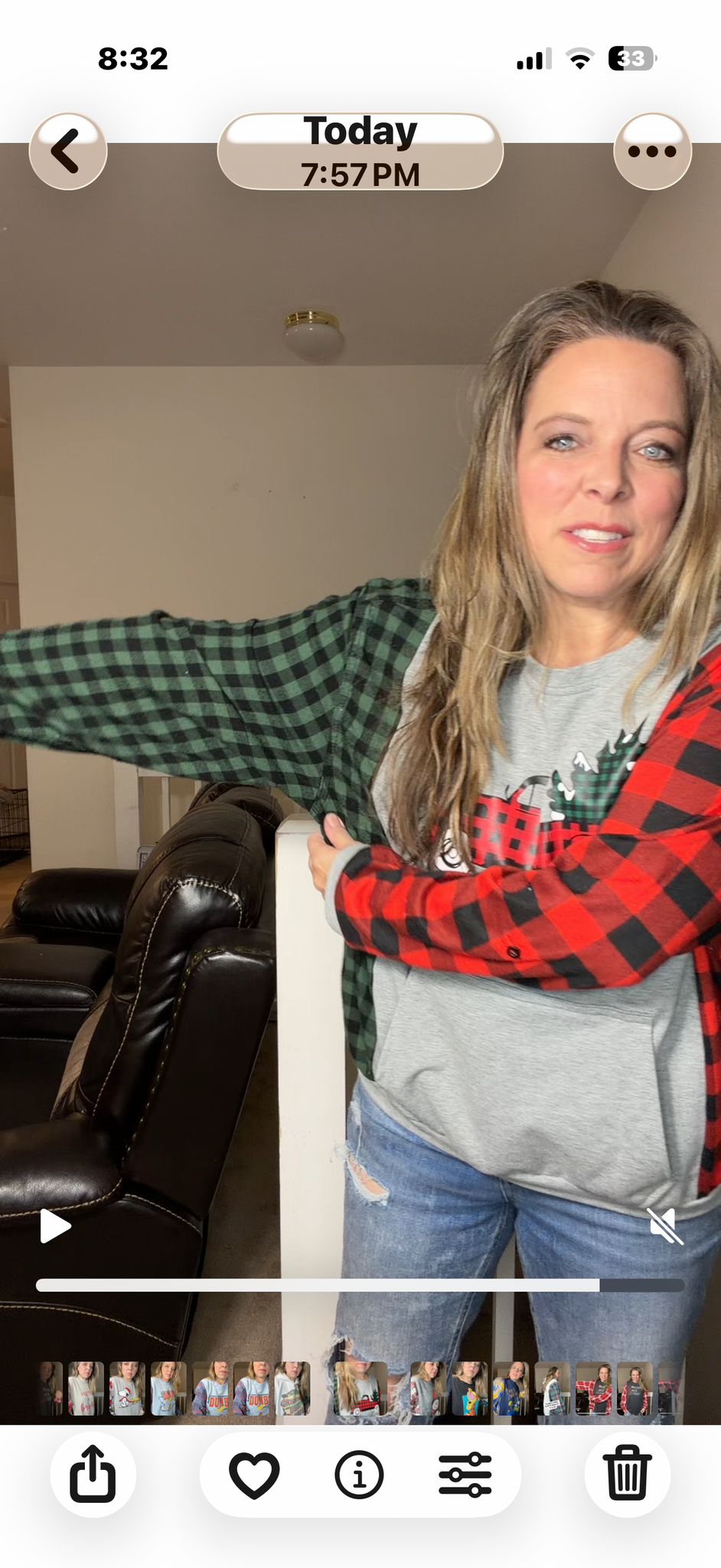 Upcycled Truck – women’s medium midweight sweatshirt with flannel sleeves