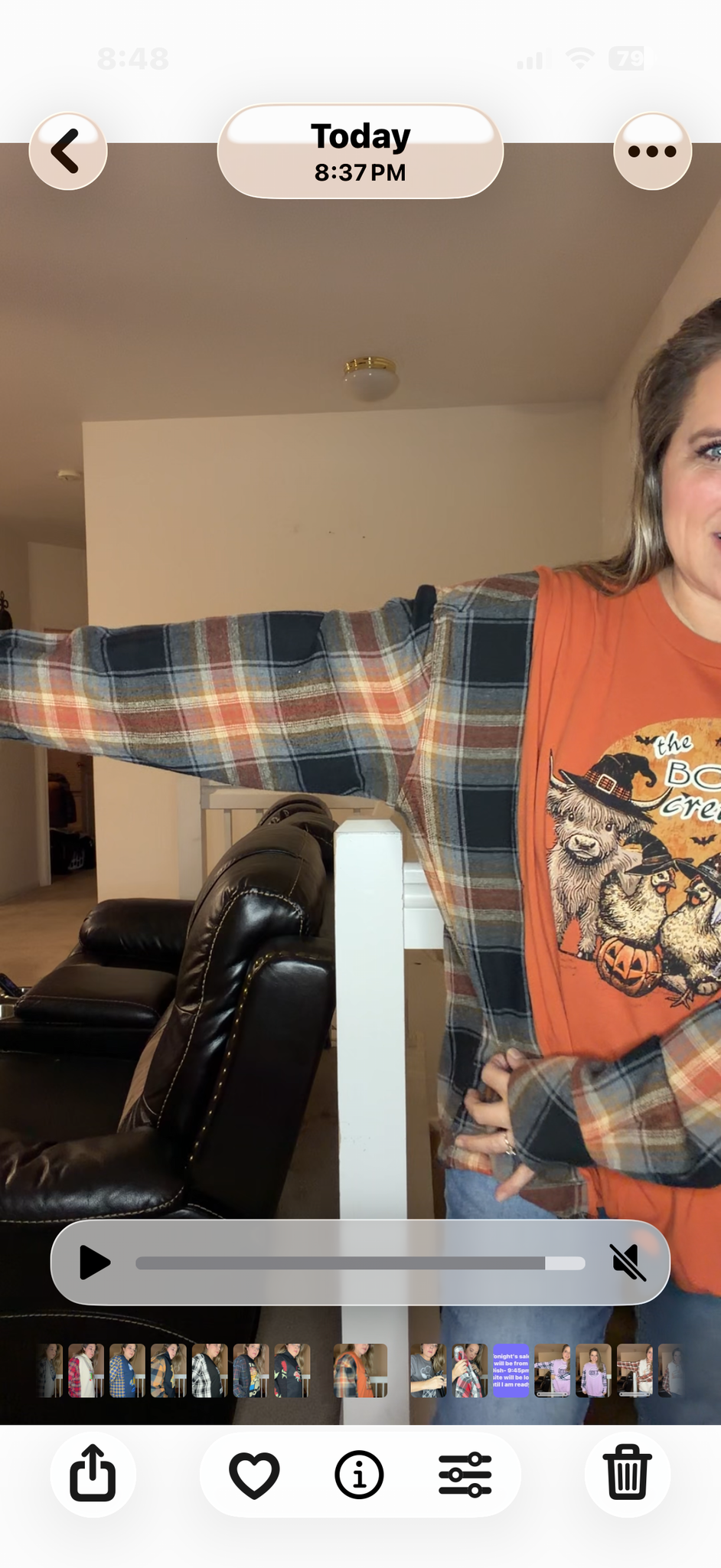 Upcycled Boo Crew - women's 1X/2X T-shirt with flannel sleeves