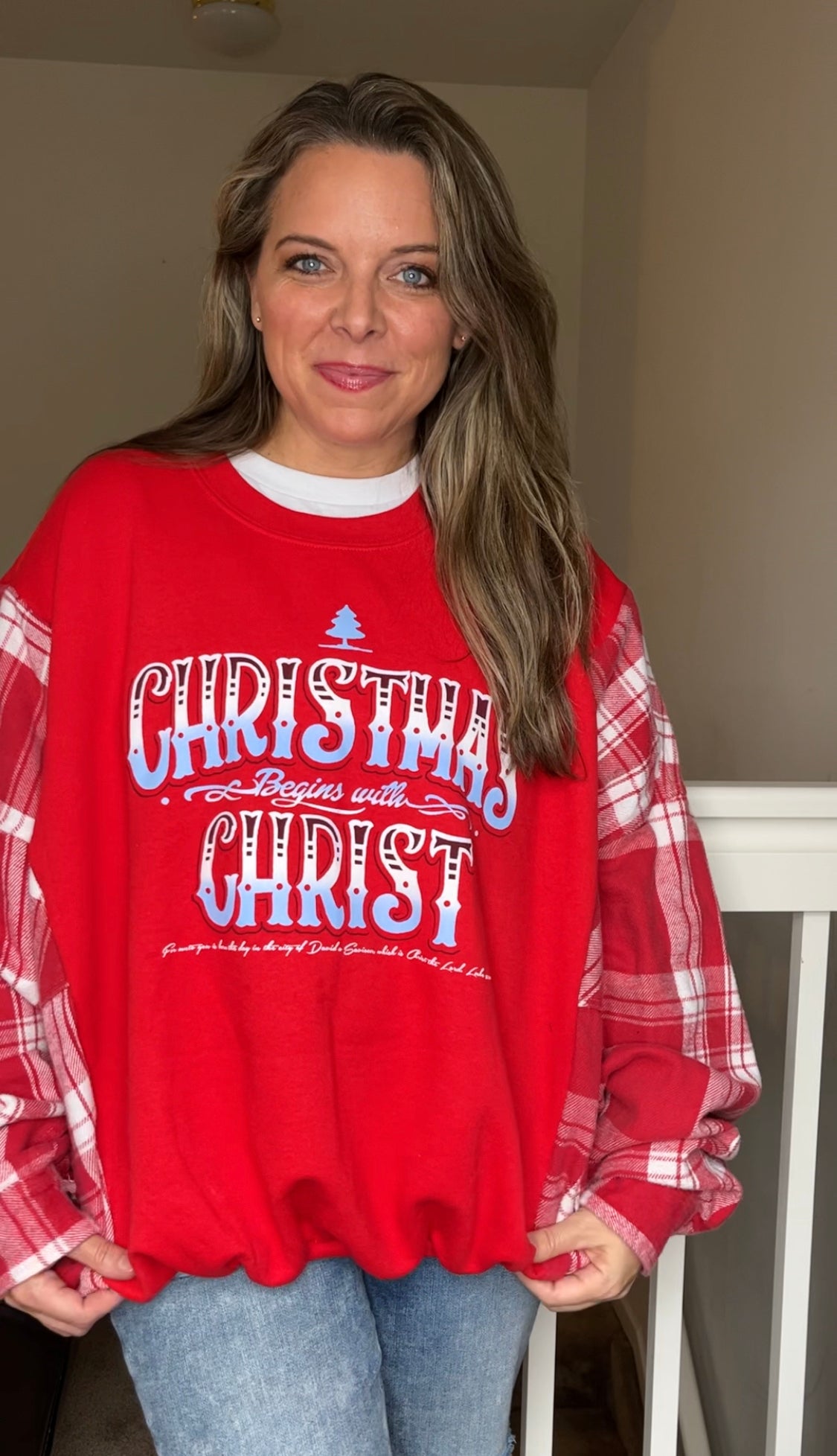 CHRISTmas Upcycled Sweatshirt