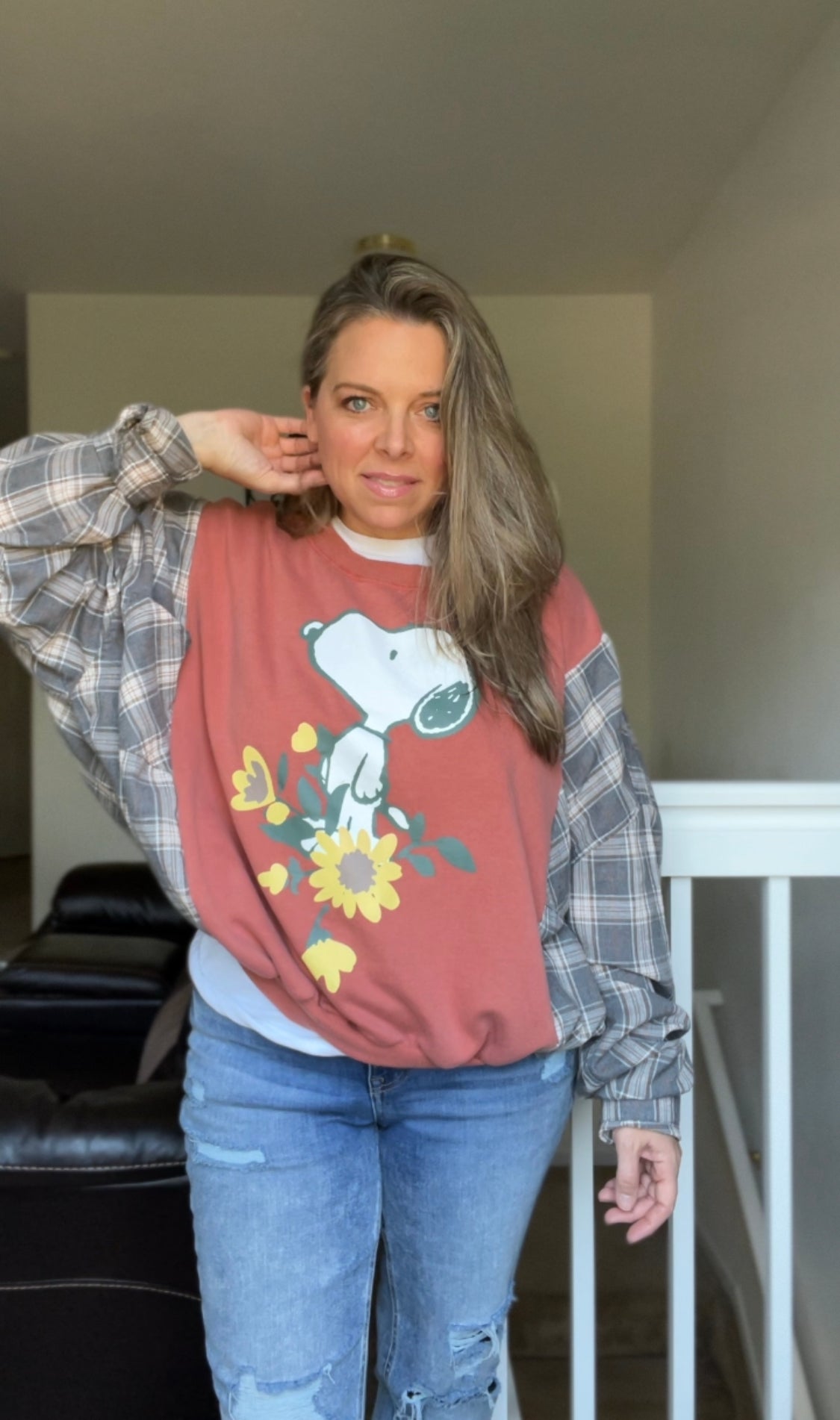 Snoopy Upcycled Sweatshirt