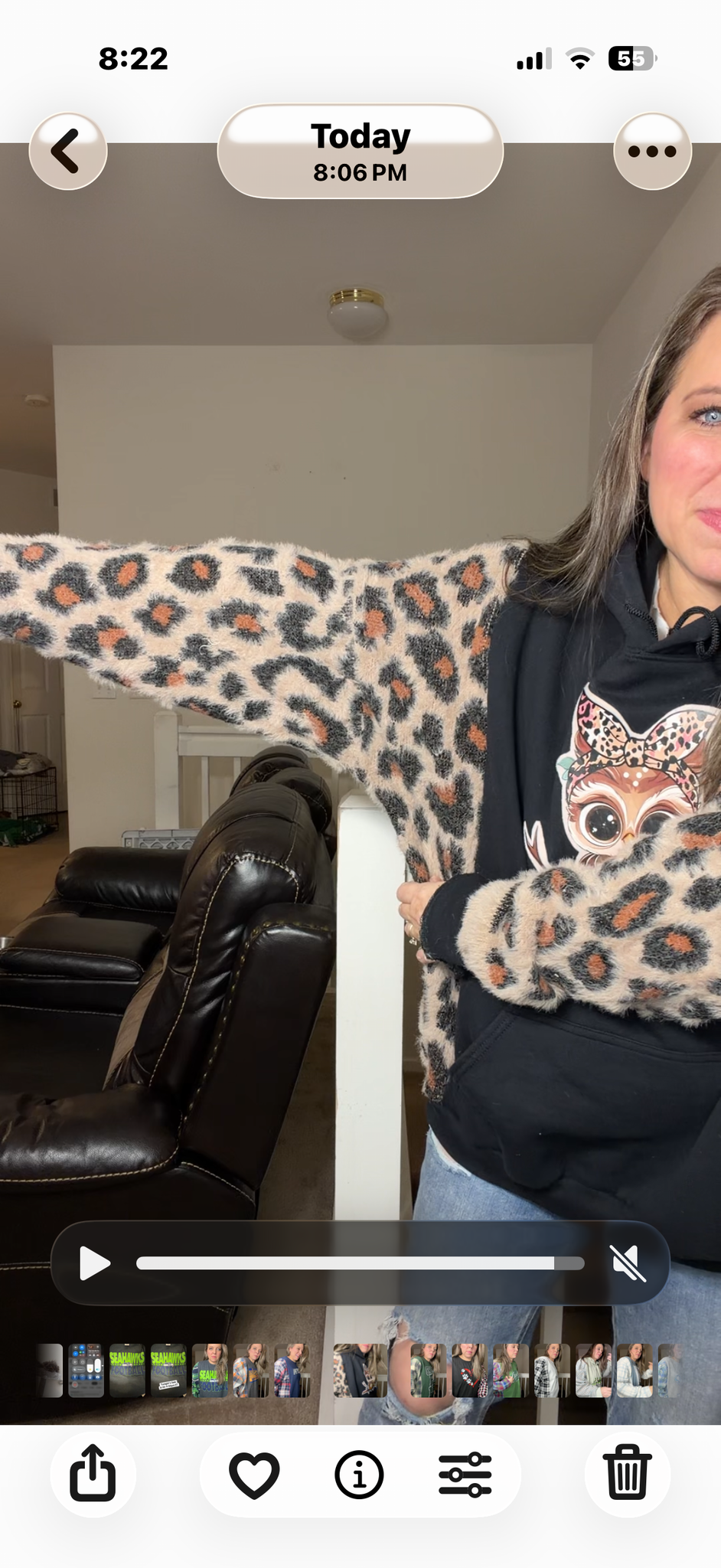 Upcycled Owl – women's 2X midweight sweatshirt with fuzzy sweater sleeves