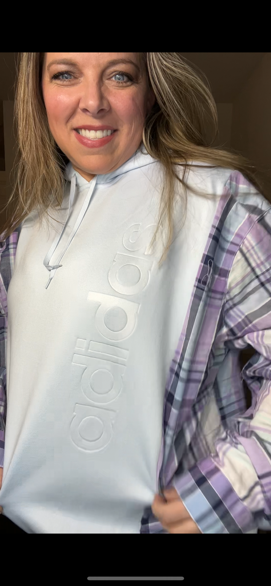 Upcycled Adidas – women’s 2X – midweight sweatshirt with thin flannel sleeves