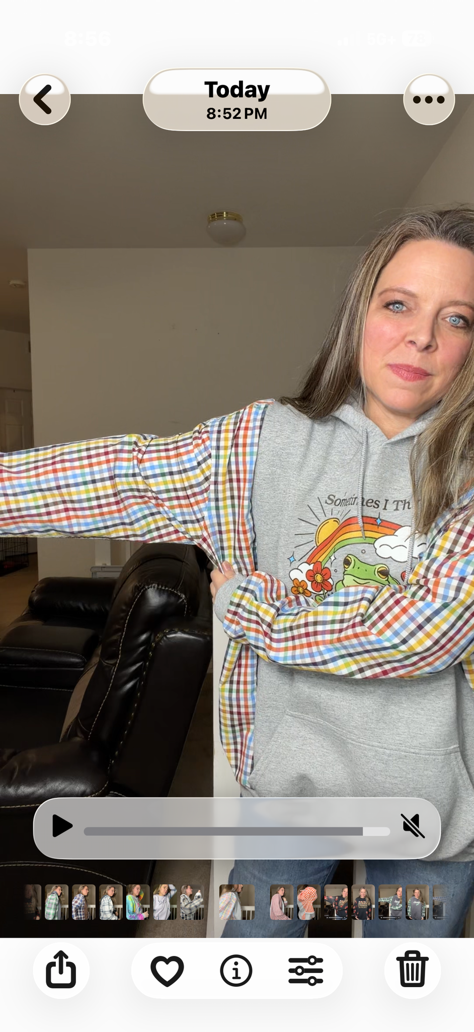 Upcycled Frog - women's 2X midweight sweatshirt with cotton sleeves