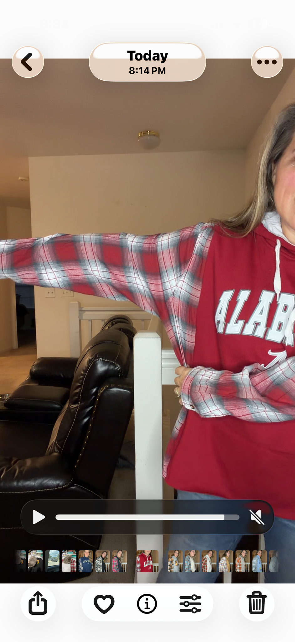 Upcycled Alabama - women's 1X/2X midweight Sweatshirt with flannel sleeves