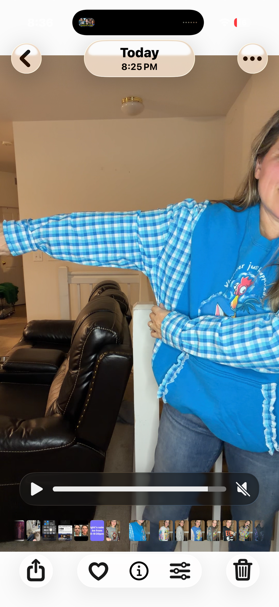 Upcycled Hei Hei - women's large/XL midweight sweatshirt with cotton sleeves