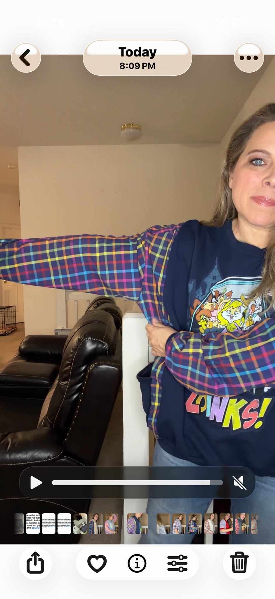 Upcycled Zoink - women's 1X midweight sweatshirt with cotton sleeves