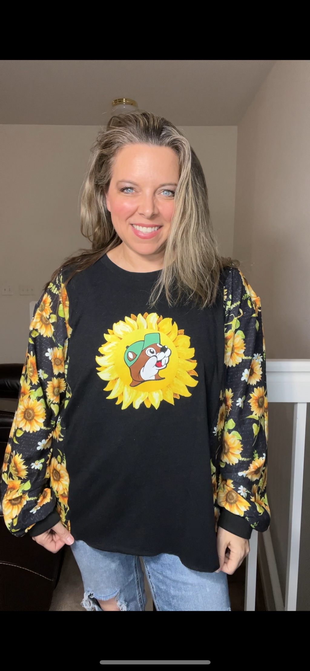 Upcycled Buccees - Women’s 1X/2X T-shirt, with stretchy sleeves
