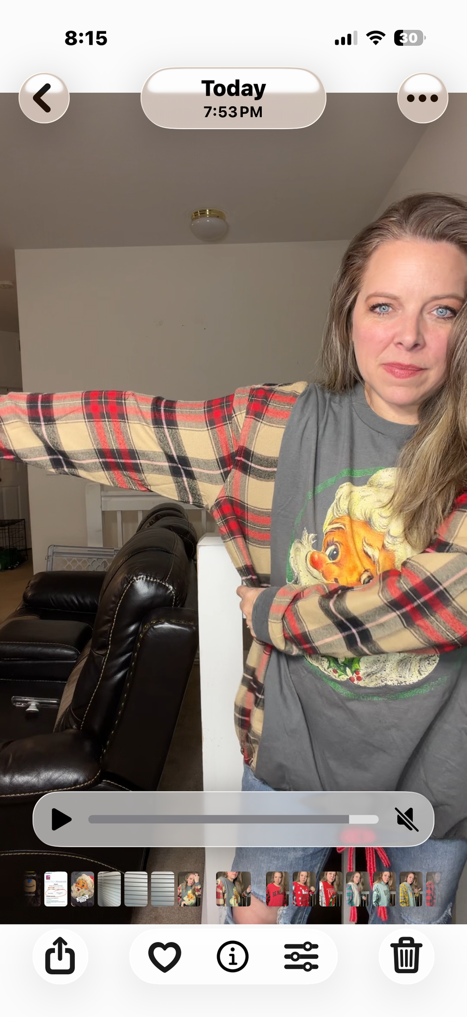 Upcycled Santa – women's 2X T-shirt with flannel sleeves