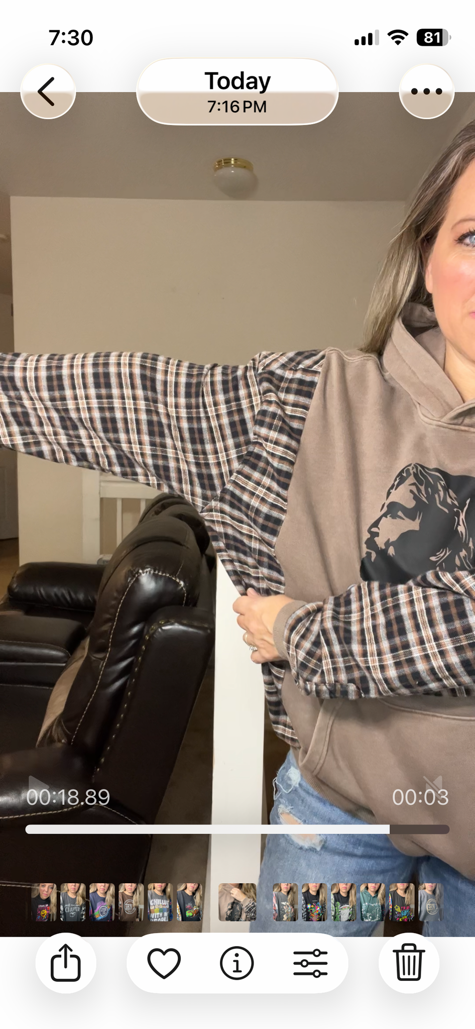 Upcycled King – women’s 2X midweight sweatshirt with the flannel sleeves