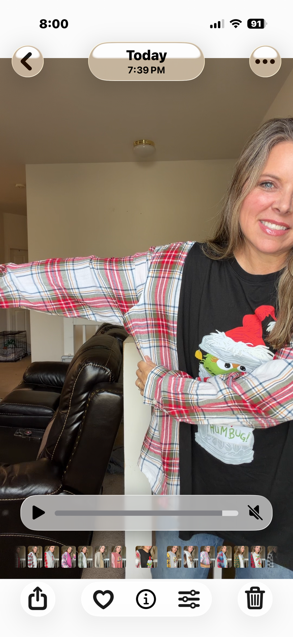 Upcycled Humbug - women's 1X/2X T-shirt with flannel sleeves