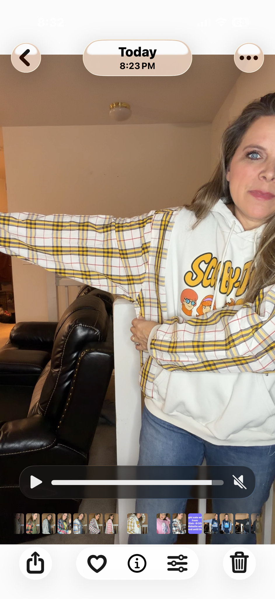 Upcycled Scooby - women's medium midweight sweatshirt with cotton sleeves