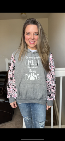 Upcycled Love My Dog - women’s M/L – midweight sweatshirt with stretch jersey sleeves￼