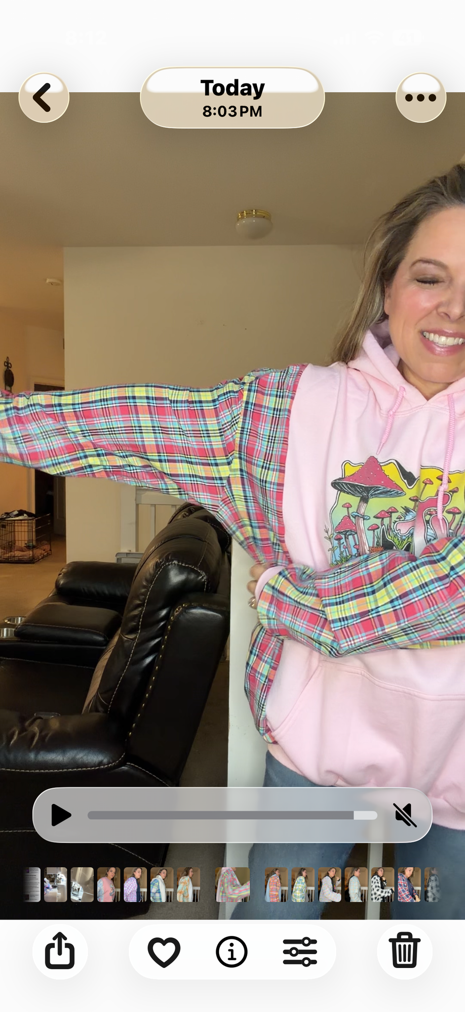 Upcycled MTV - women's 3X/4X midweight Sweatshirt with flannel sleeves