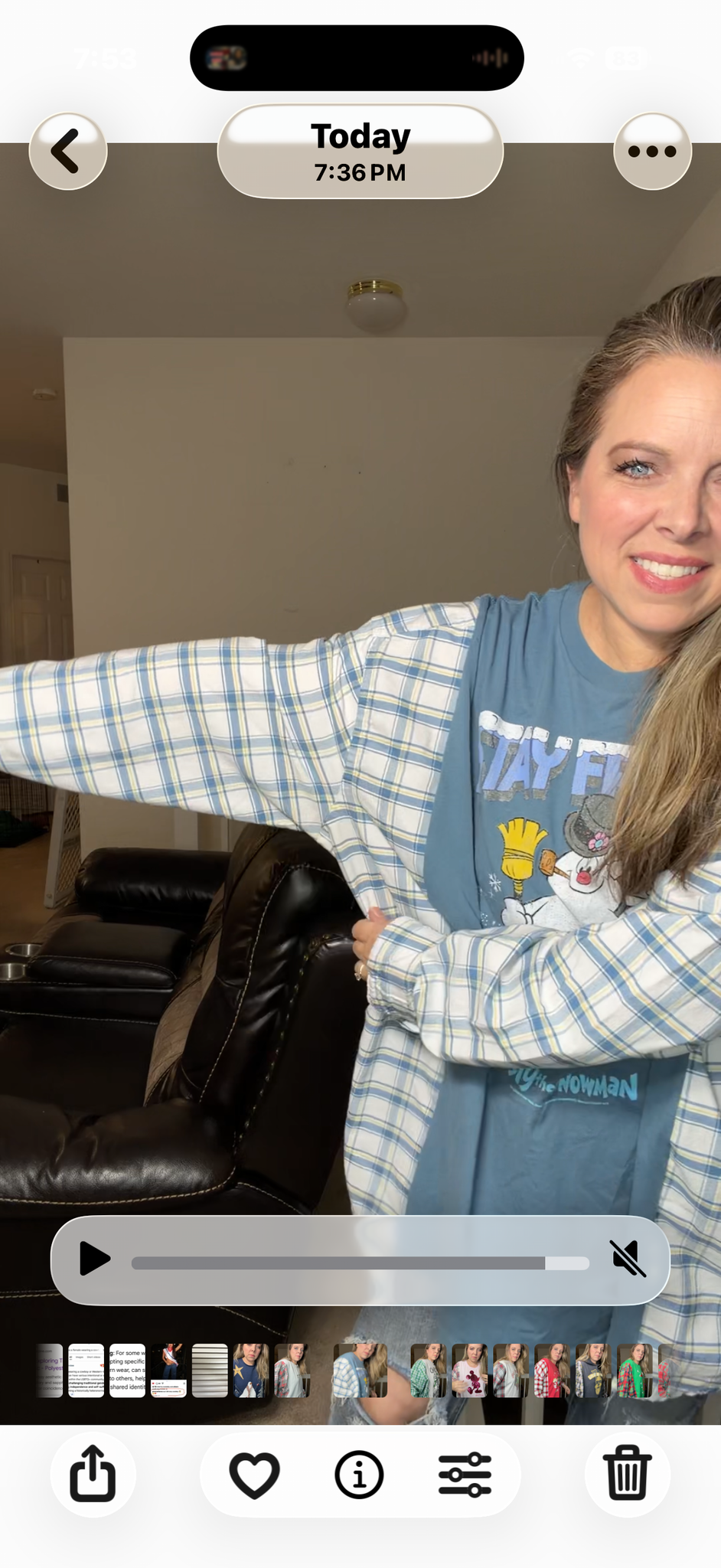 Upcycled Frosty – women's 4X T-shirt with flannel sleeves