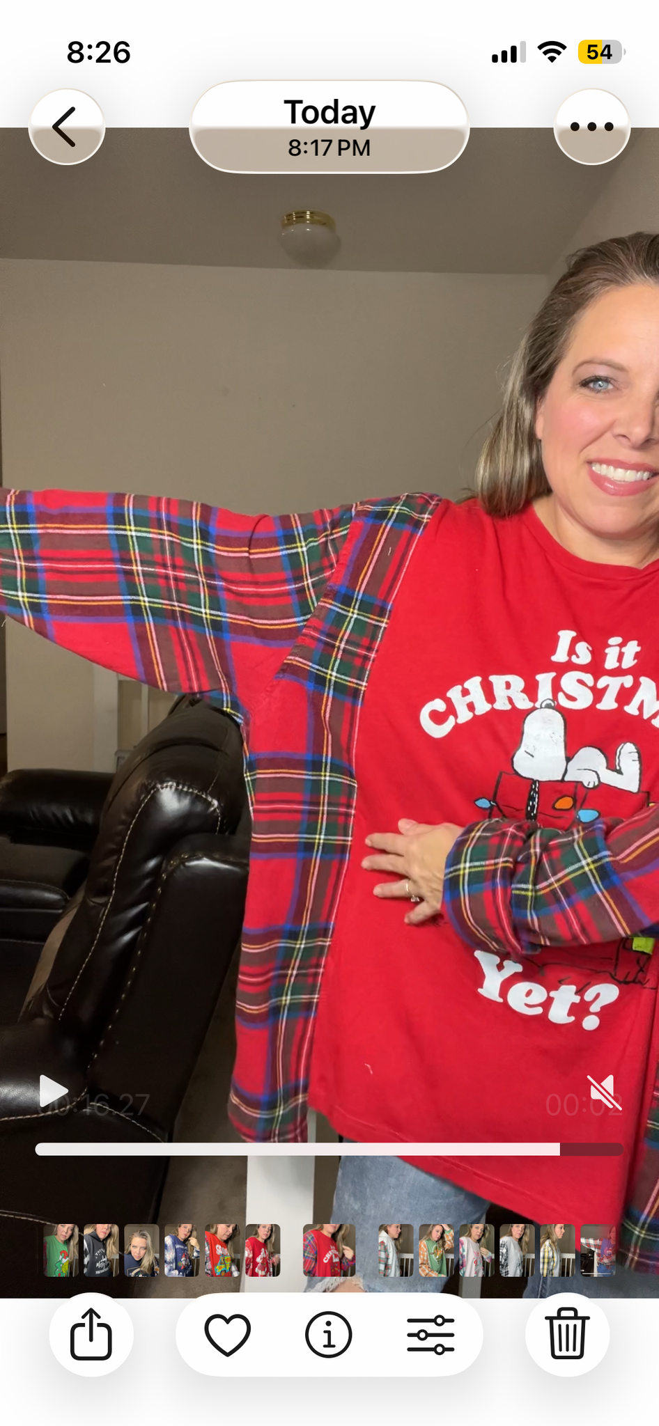 Upcycled Snoopy Christmas – women’s 5X T-shirt with flannel sleeves