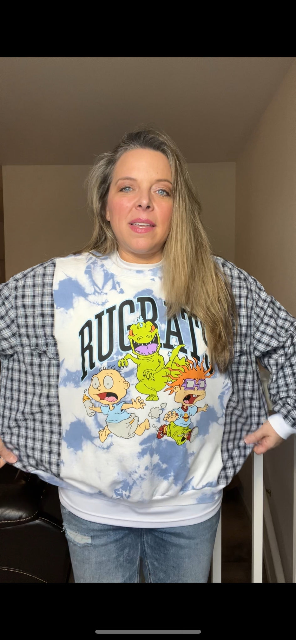 Rugrats - woman’s MEDIUM - thin sweatshirt with heavy cotton sleeves