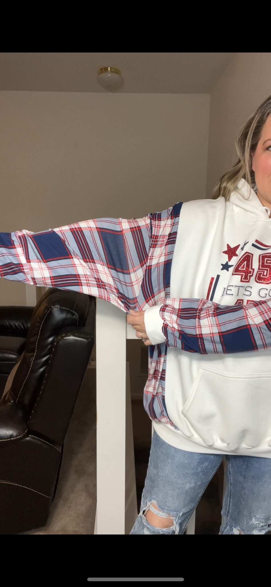 Upcycled 45/47 - woman’s 3X- mid weight sweatshirt with stretchy sleeves