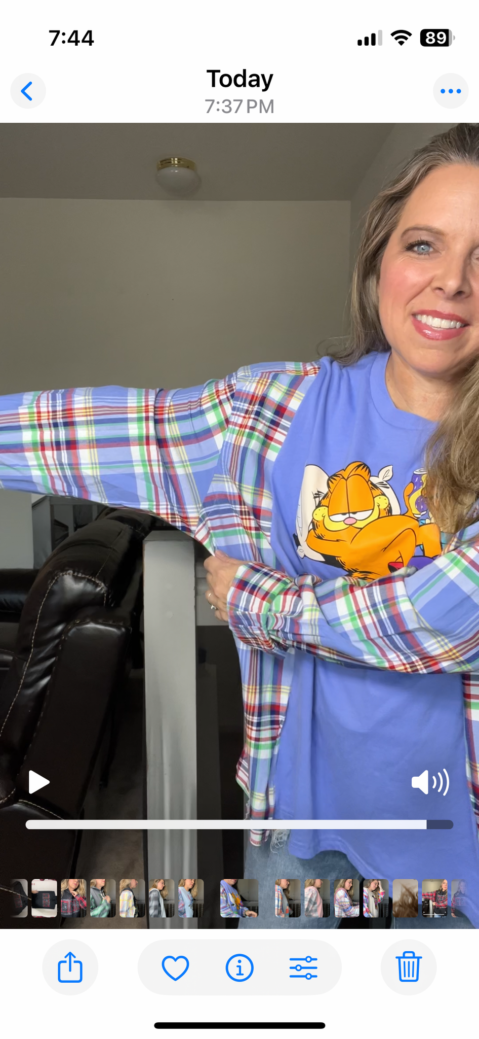 Upcycled Garfield – women’s 2X T-shirt with flannel sleeves