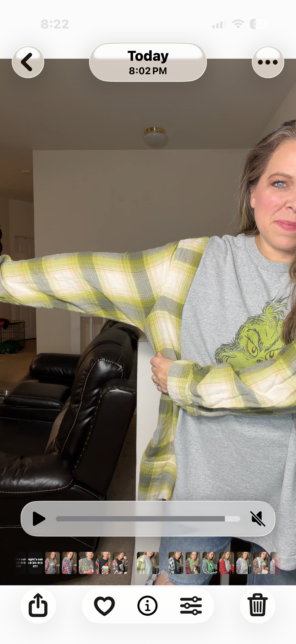 Upcycled grinch too late – women's 4X T-shirt with flannel sleeves