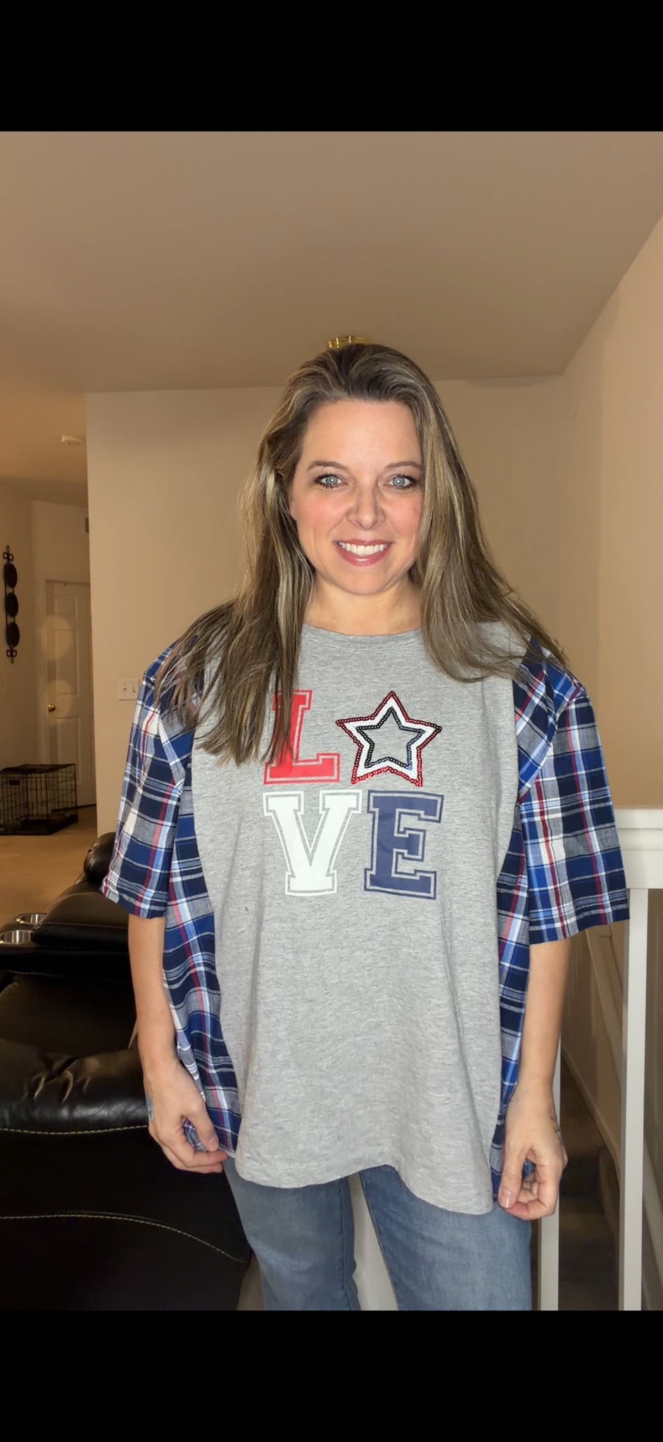 Upcycled LOVE - women's XL/1X T-shirt with short sleeves
