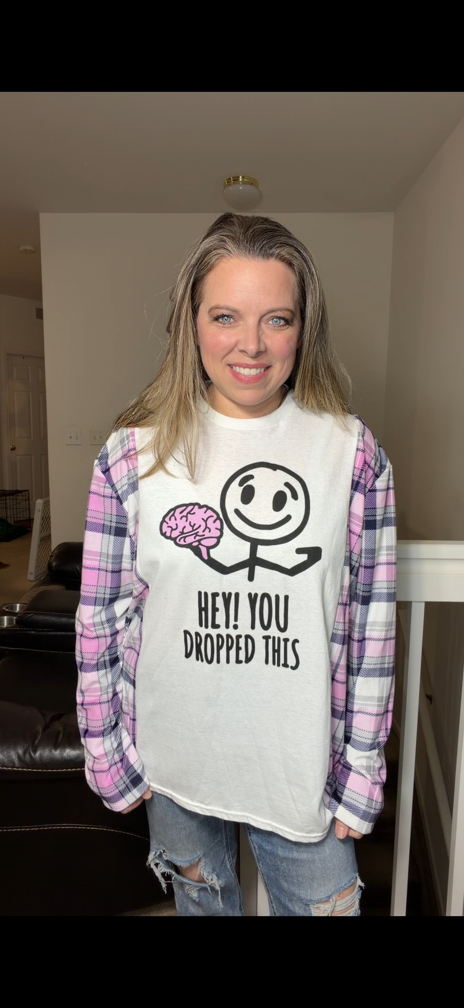 Upcycled Brain – women's 1X T-shirt with fitted stretch sleeves ￼