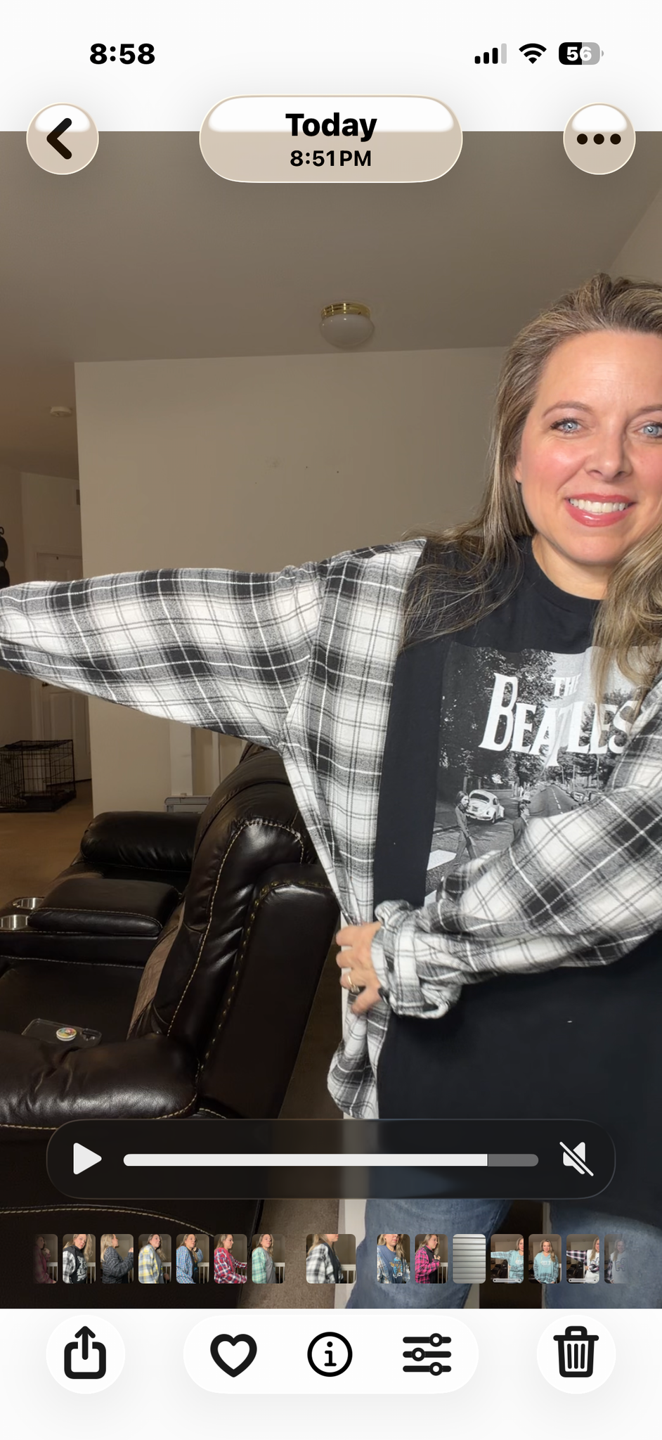 Upcycled Beatles - women's 4X T-shirt with flannel sleeves
