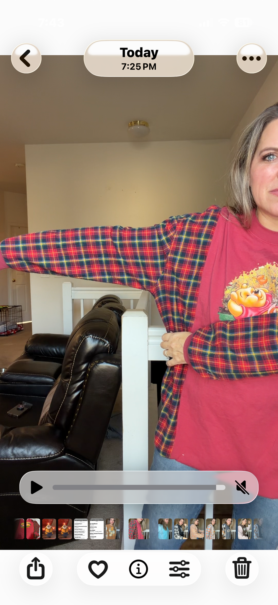Upcycled Pooh Fall - women's  1X T-shirt with flannel sleeves