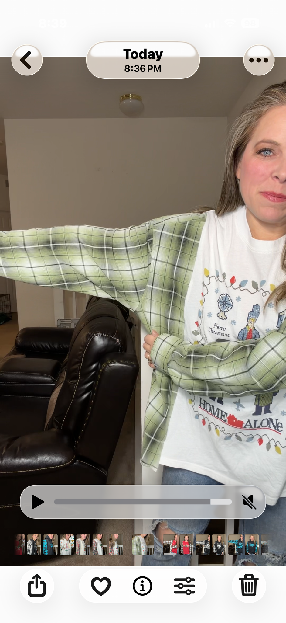 Upcycled Home Alone - woman's XL t-shirt with cotton sleeves