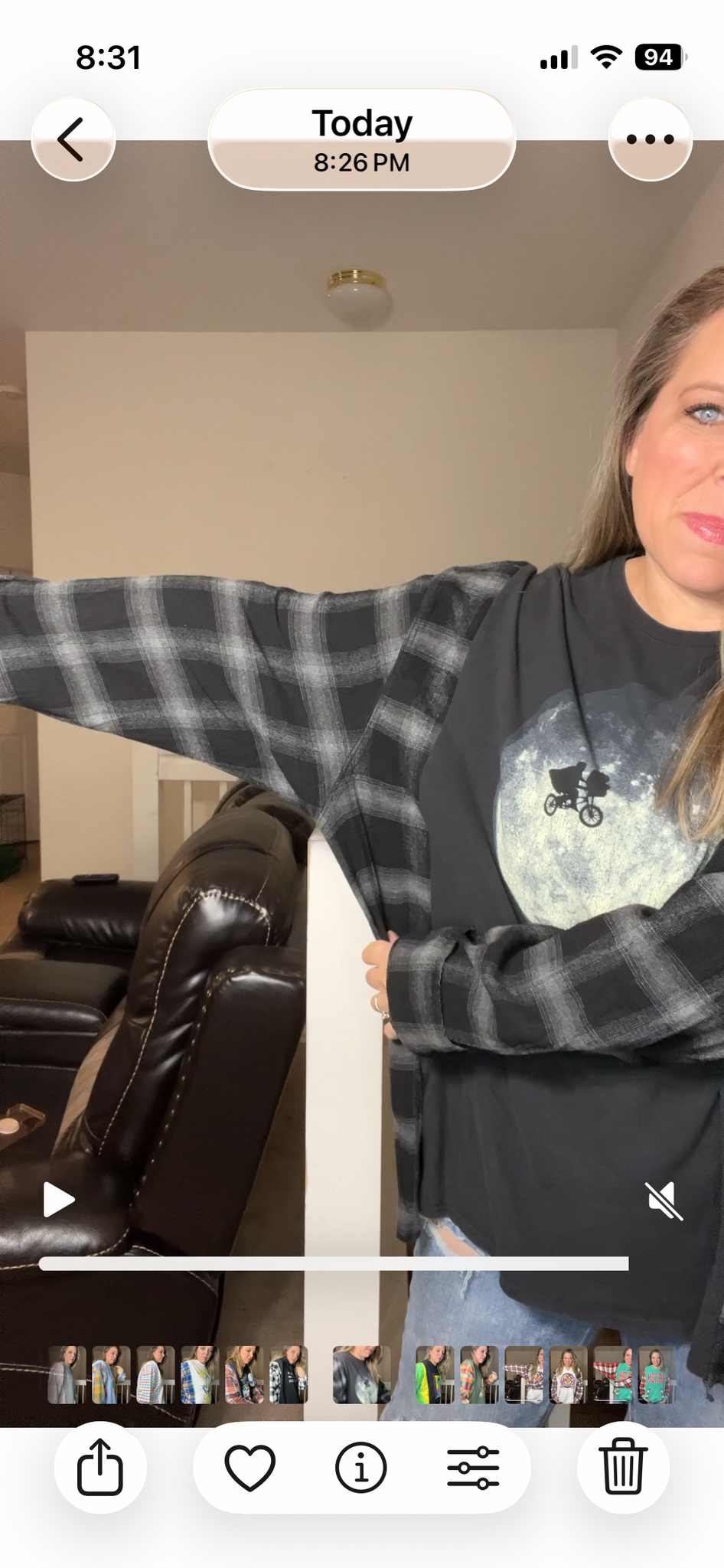 Upcycled ET - Women’s 3X/4X T-shirt with flannel sleeves