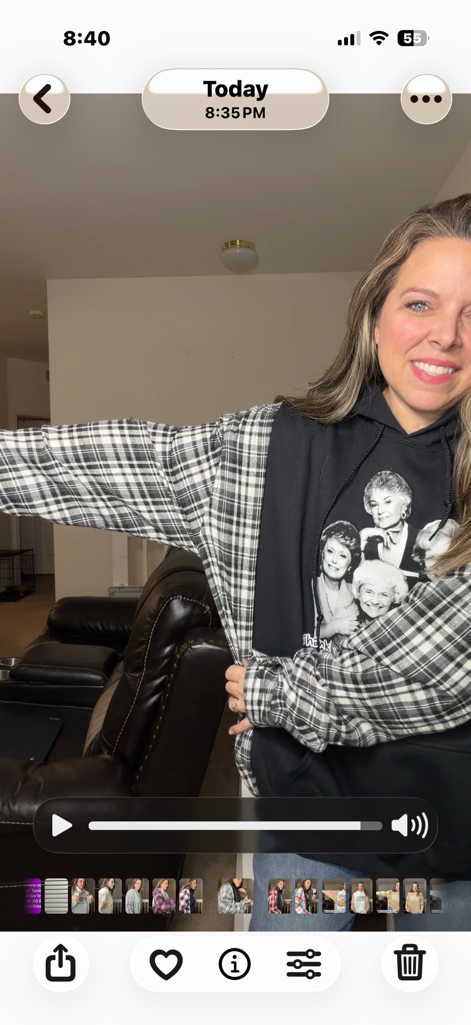 Upcycled Golden Girls - women's 4X midweight sweatshirt with flannel sleeves