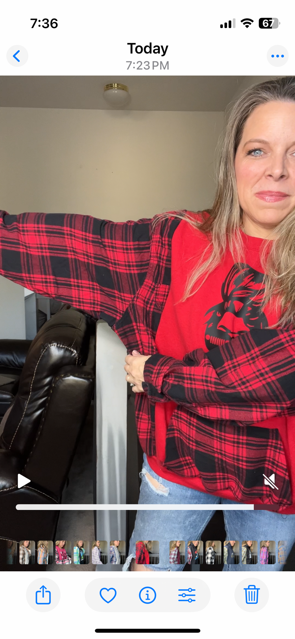 Upcycled Jeep life – women’s 2X/3X midweight sweatshirt with flannel sleeves