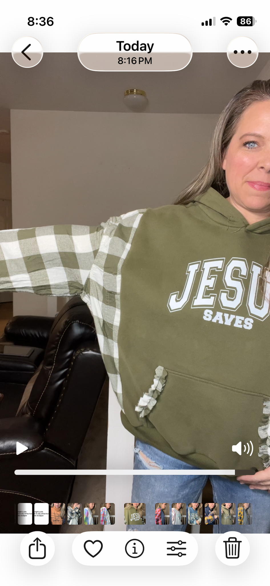 Upcycled Jesus saves – women’s 2X short thick, soft sweatshirt with flannel sleeves