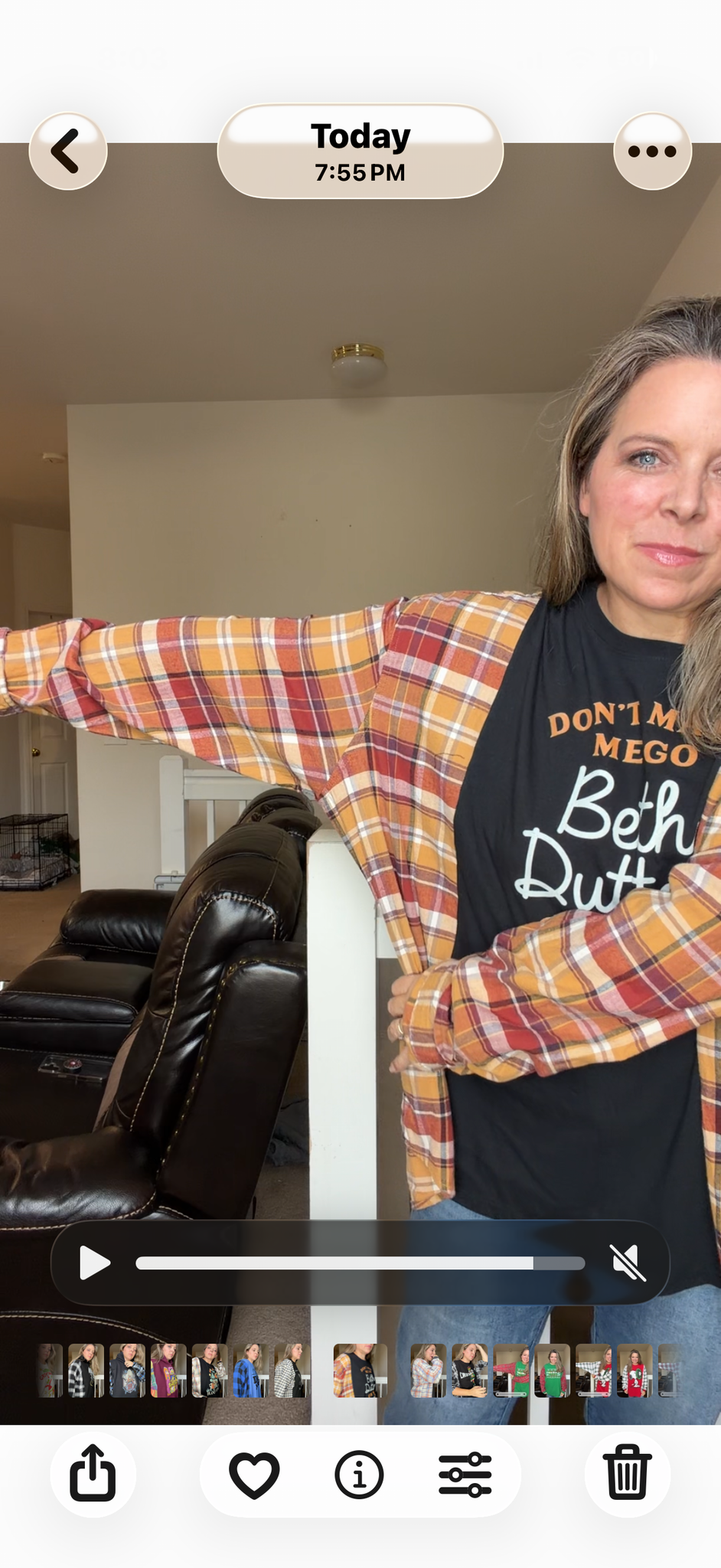 Upcycled Beth - women's 3X T-shirt with flannel sleeves ￼