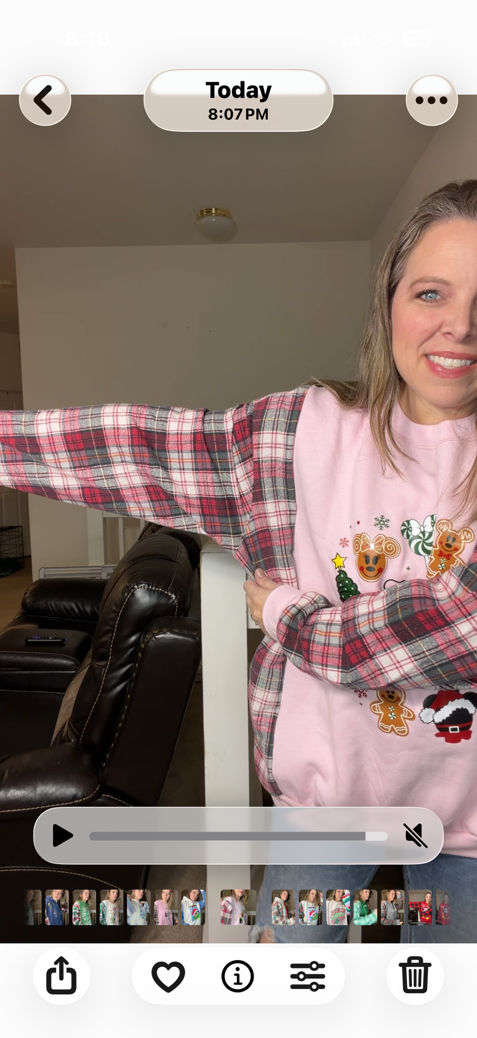 Upcycled favorite things – women's 2X midweight sweatshirt with flannel sleeves