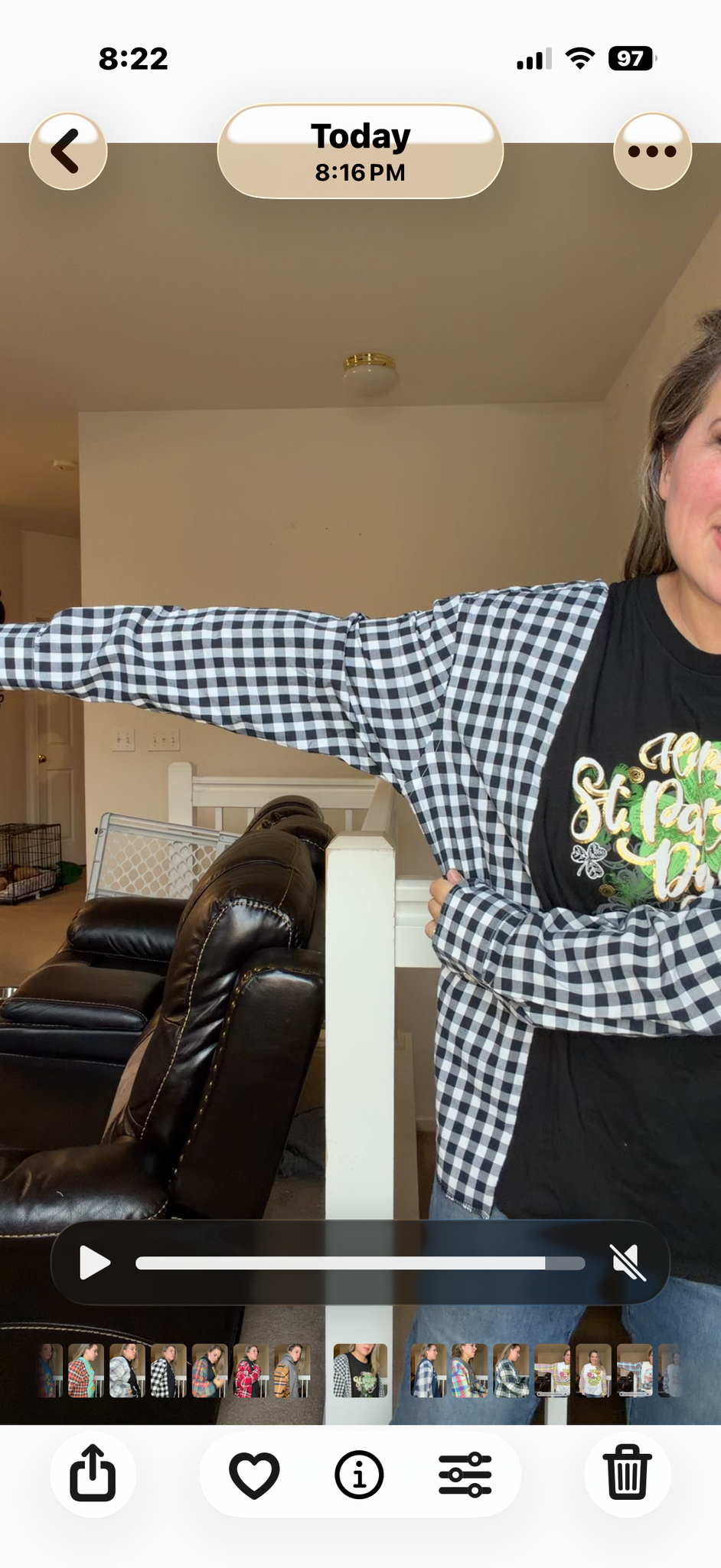 Upcycled St. Patrick's - women's medium T-shirt with cotton sleeves.