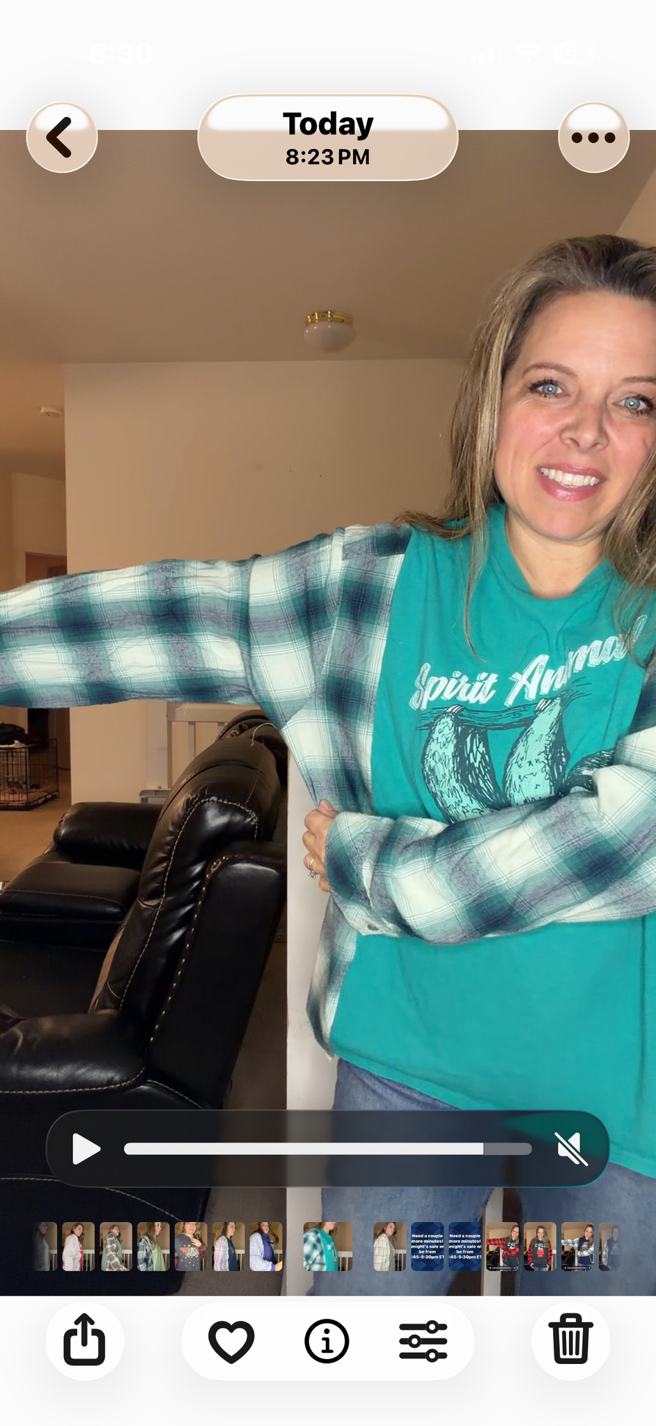 Upcycled Sloth - women's medium T-shirt with flannel sleeves