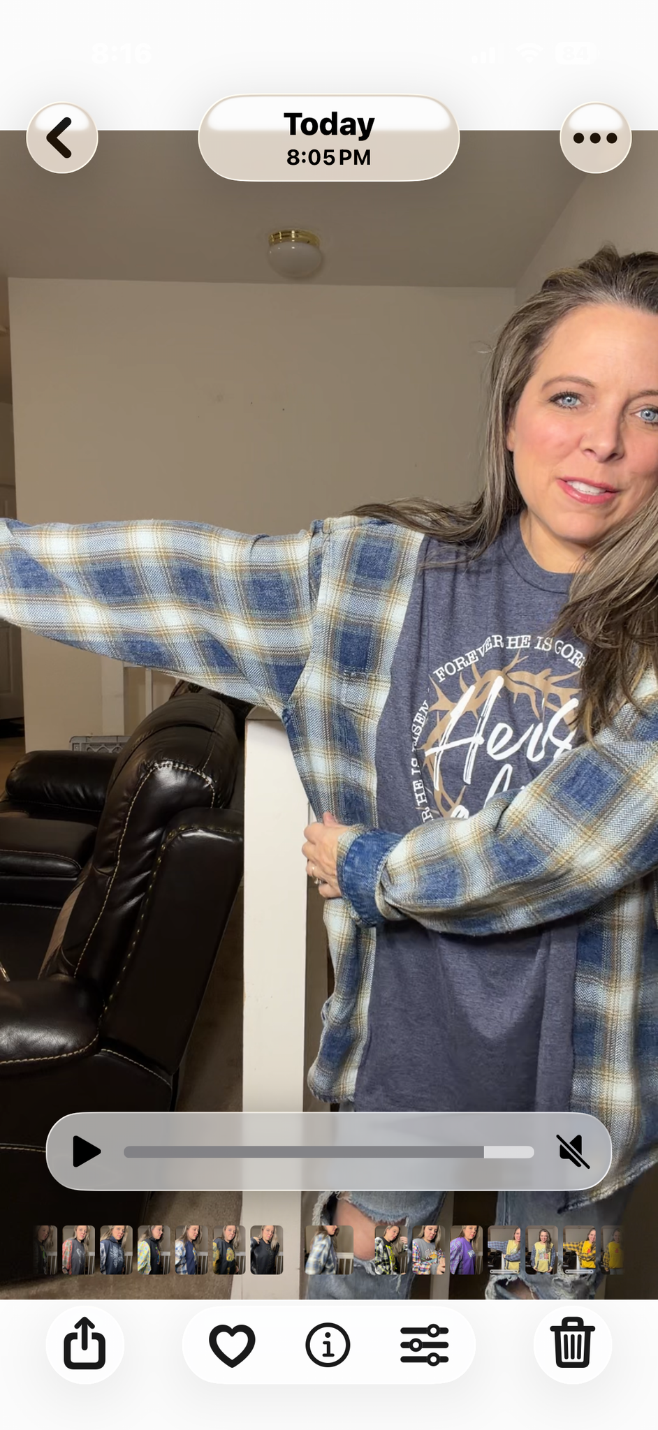 Upcycled He's Alive – women's 3X T-shirt with flannel sleeves