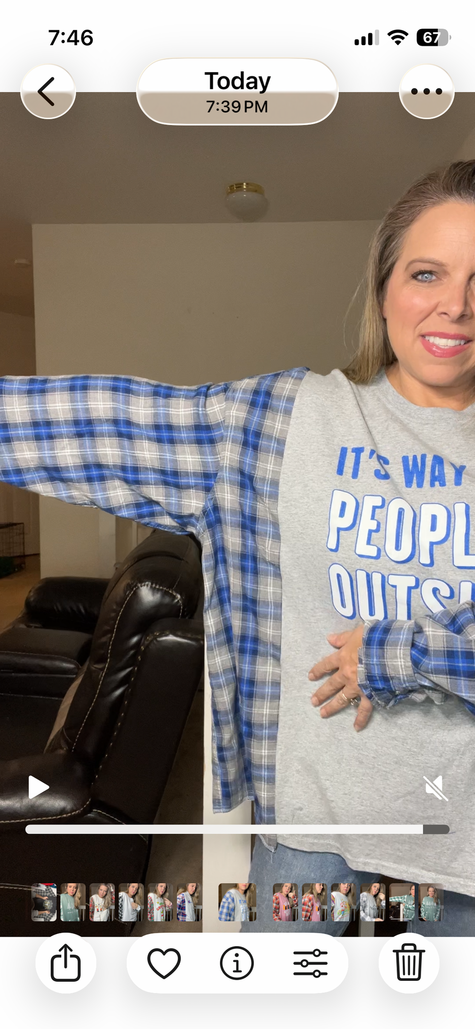 Upcycled Peopley - Women’s 5X T-shirt with flannel sleeves