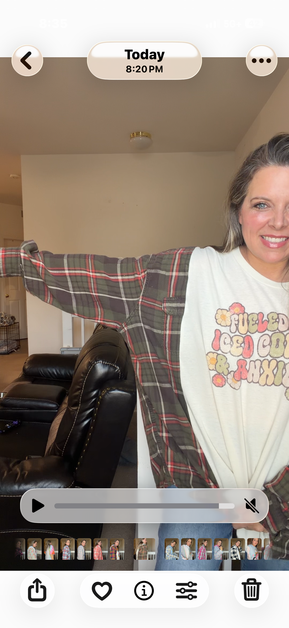 Upcycled Anxiety- women's 5X T-shirt with flannel sleeves