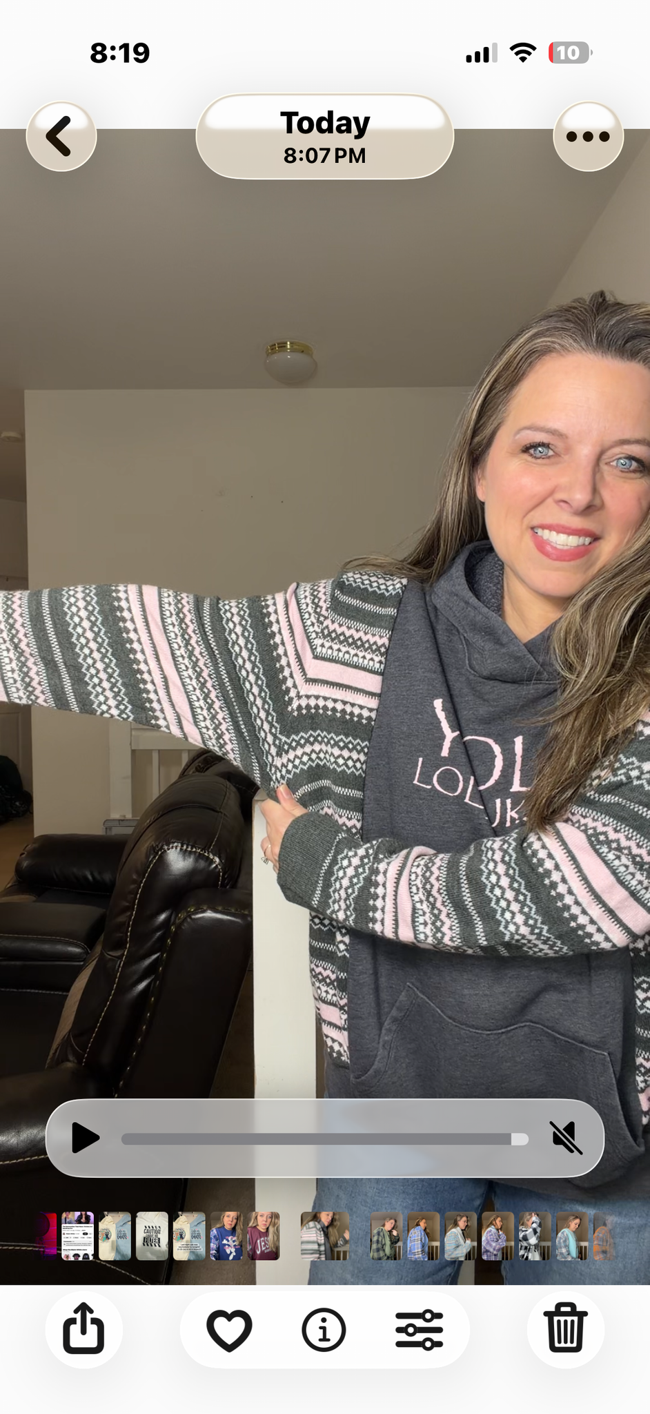 Upcycled YOLO - women's XL/1X midweight sweatshirt with thin sweater sleeves