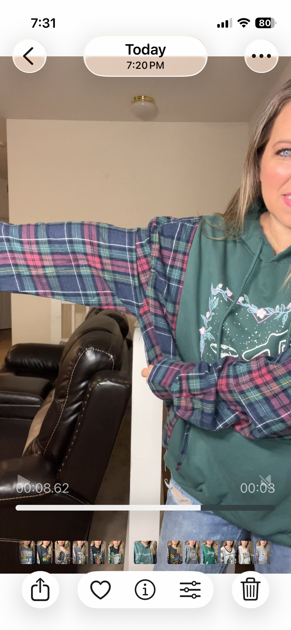 Upcycled MTV – women’s 3X midweight sweatshirt with flannel sleeves