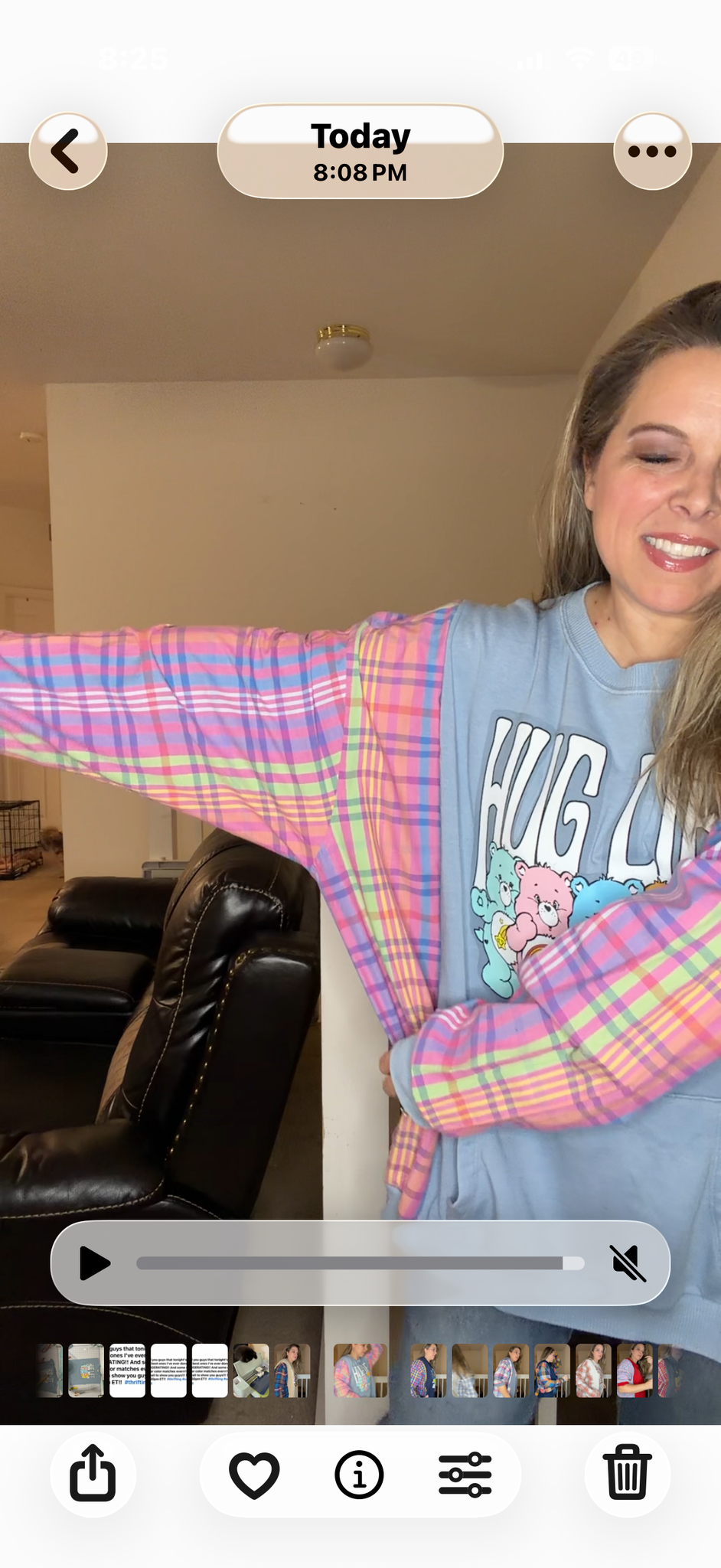 Upcycled Hug Life - women's 4X/5X midweight Sweatshirt with cotton sleeves