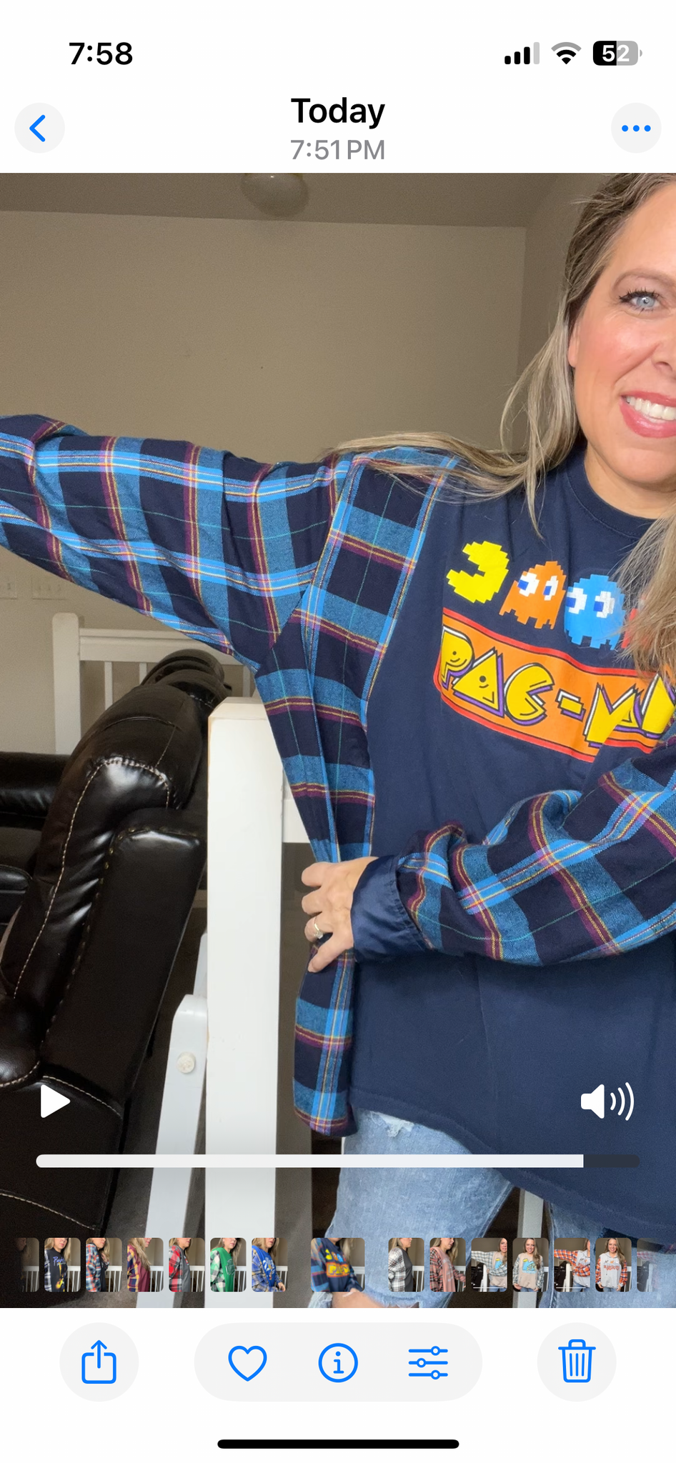 Upcycled Pac-Man - woman's 3X Tshirt with flannel sleeves