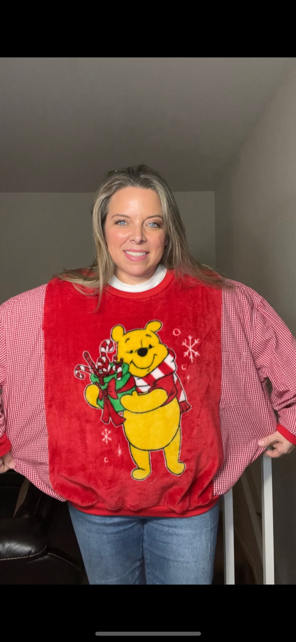 Pooh Christmas - woman’s 1X - wide neck