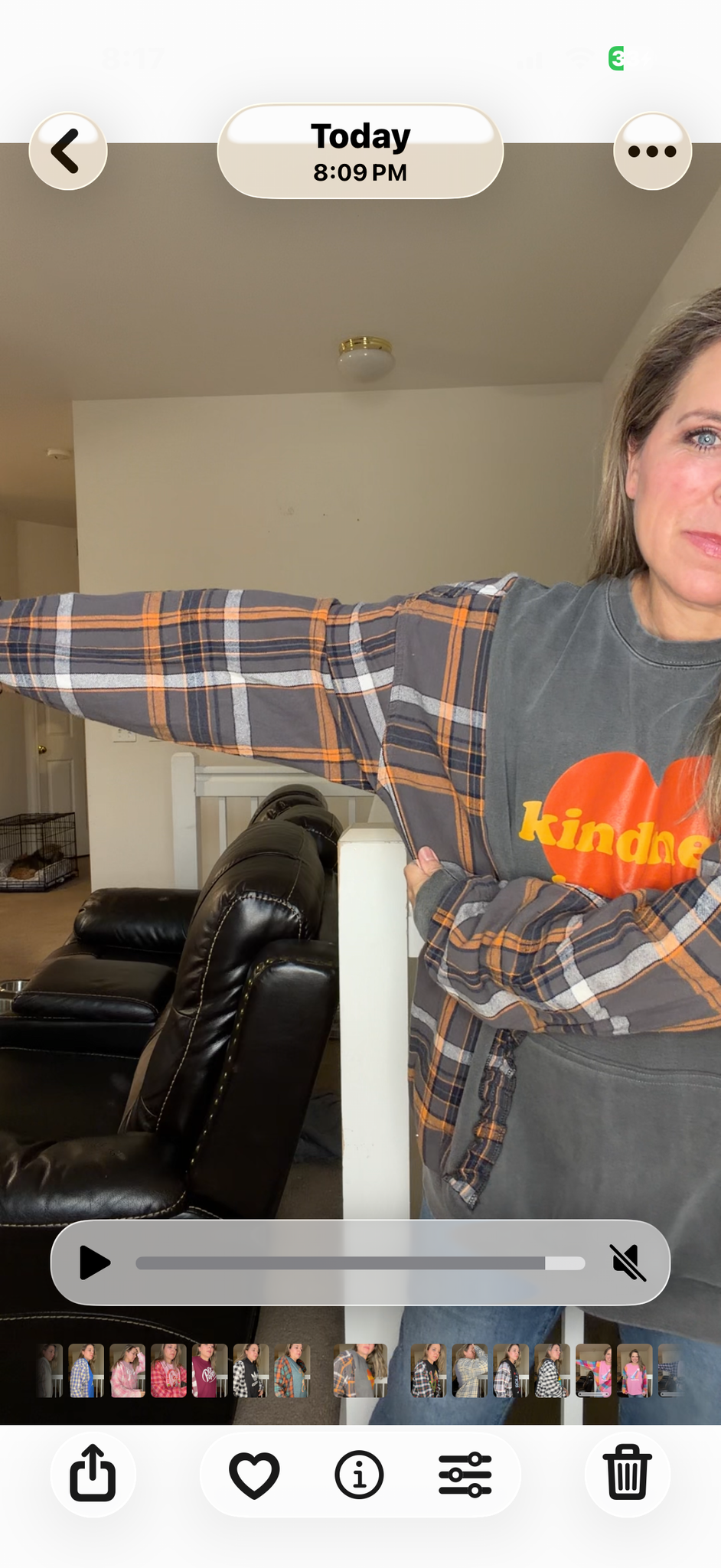 Upcycled Kindness - women's 3X midweight sweatshirt with flannel sleeves