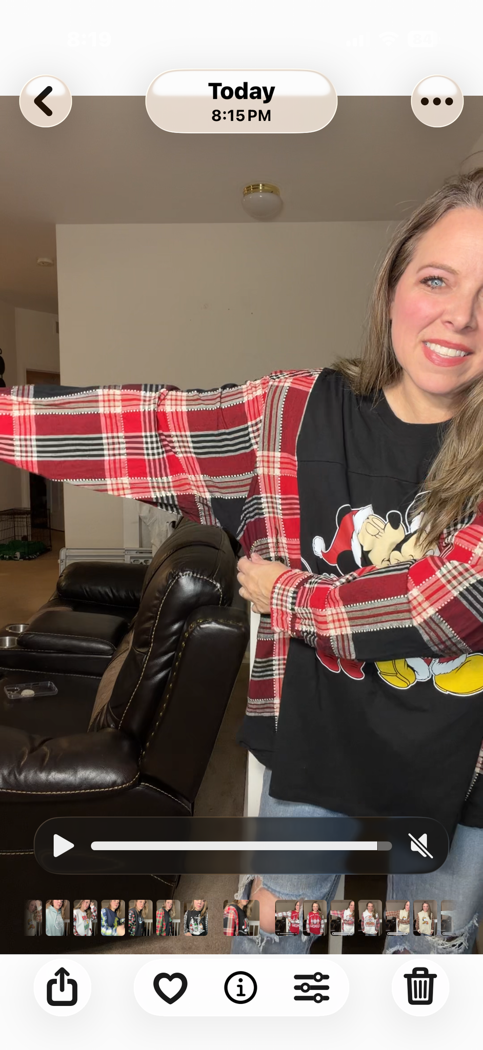 Upcycled Mickey – women's 2X T-shirt with flannel sleeves ￼