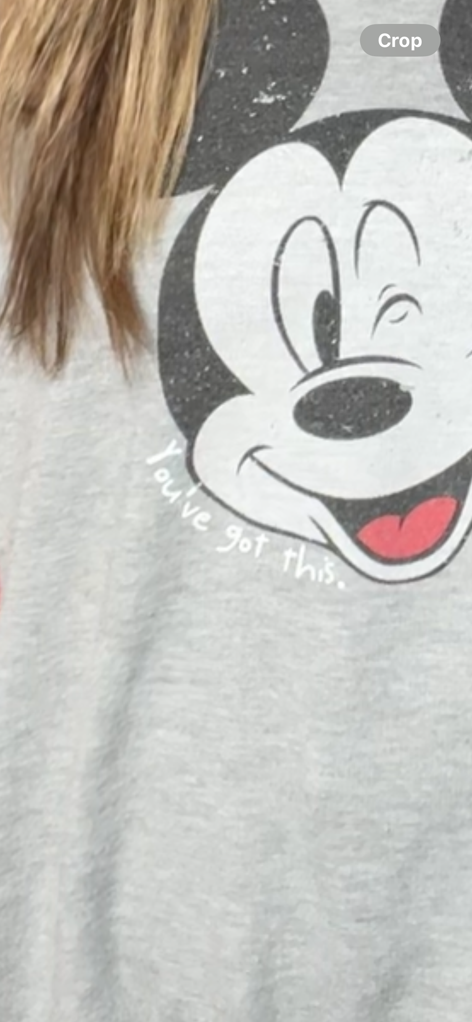 Upcycled Mickey Mouse – women’s M/L – midweight sweatshirt with flannel sleeves – wide, but shorter￼