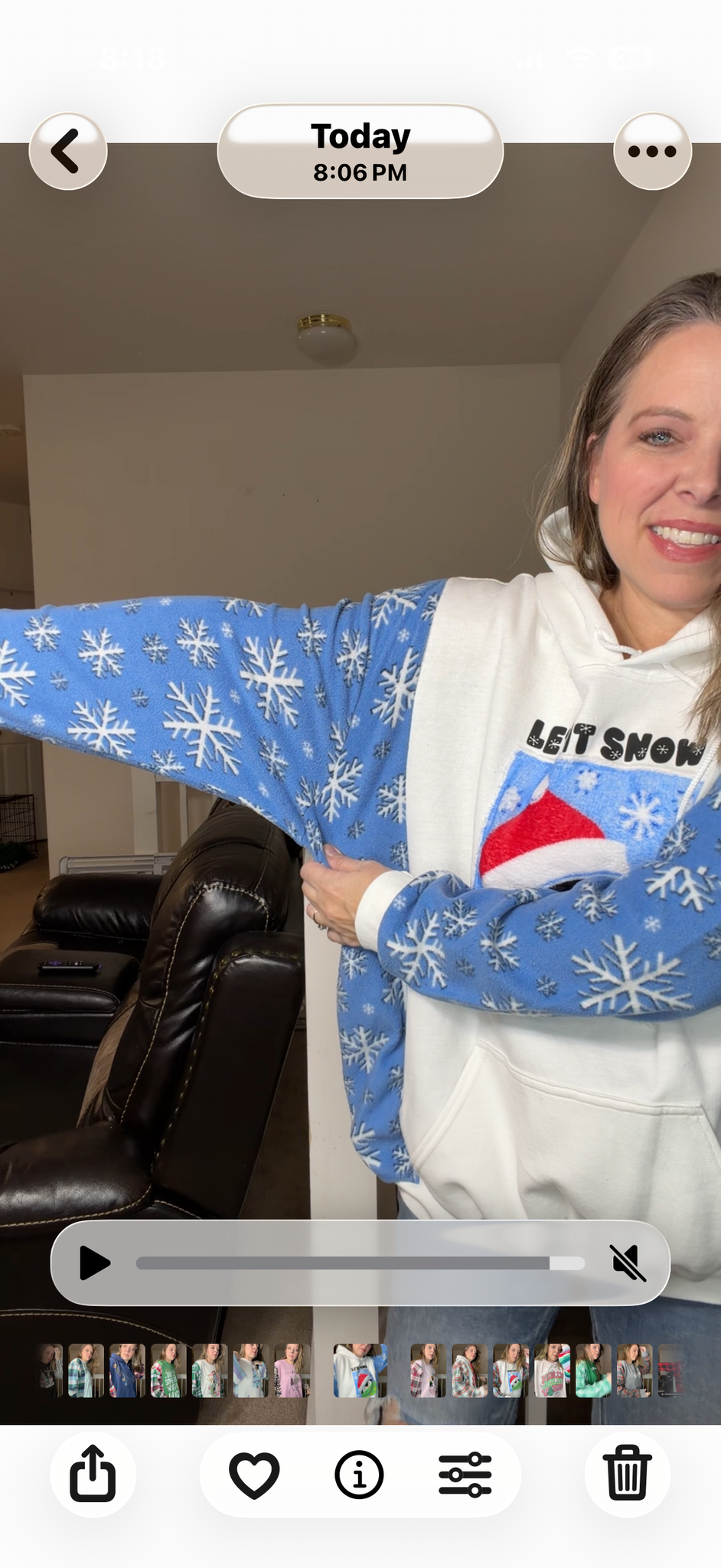 Upcycled penguin snow – women's 2X/3X midweight sweatshirt with stretch fleece sleeves