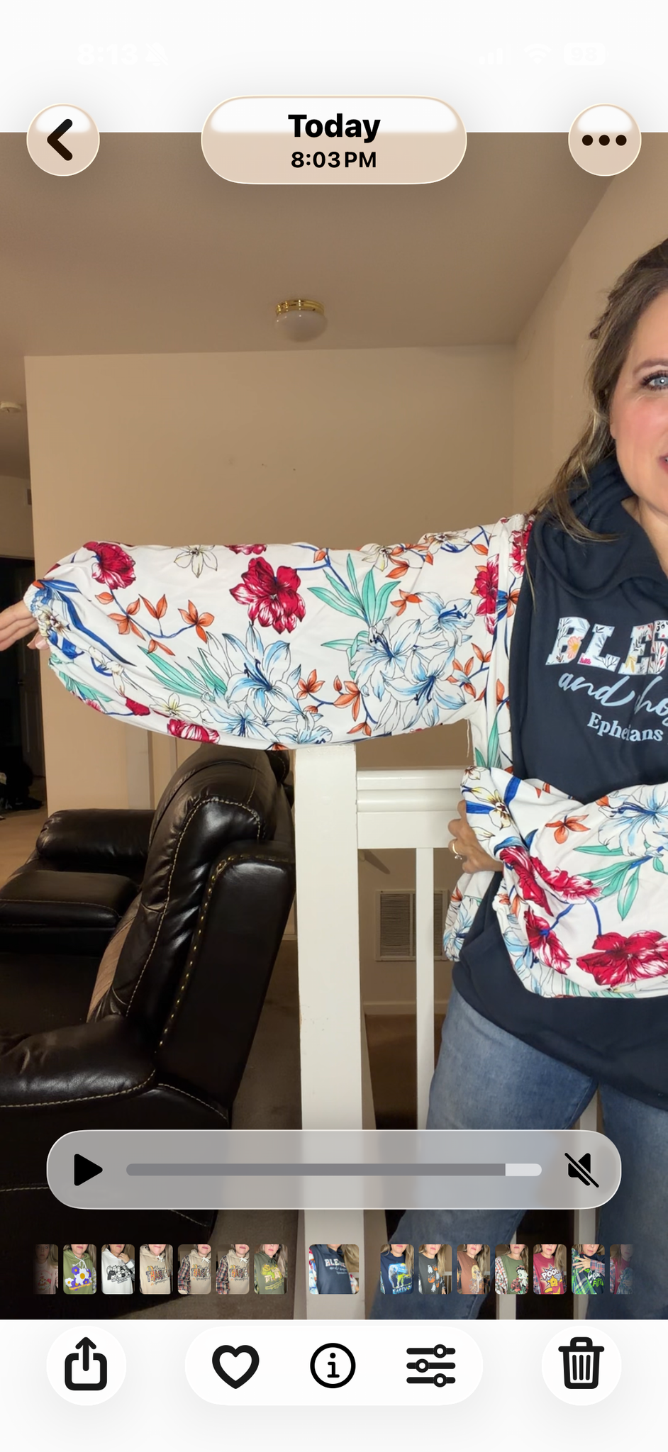 Upcycled Blessed Flowers - women's XL midweight sweatshirt with silky sleeves