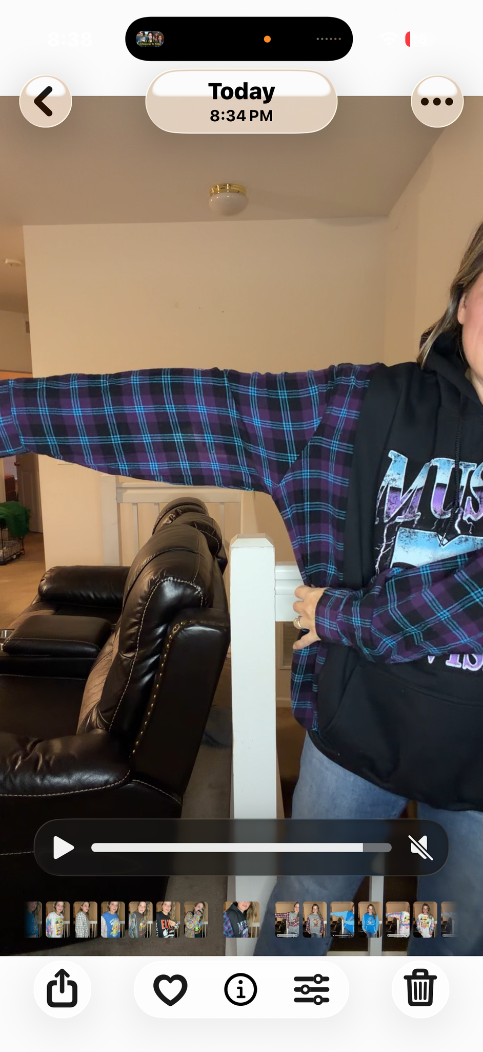 Upcycled MTV - women's 2X/3X midweight Sweatshirt with flannel sleeves